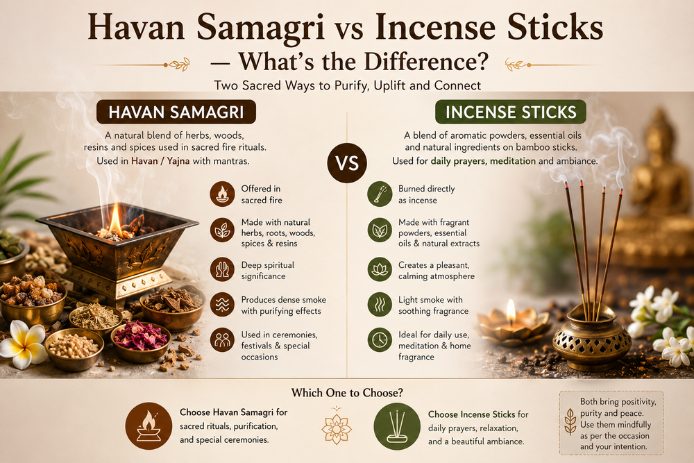 Havan Samagri vs Incense Sticks — What's the Difference?