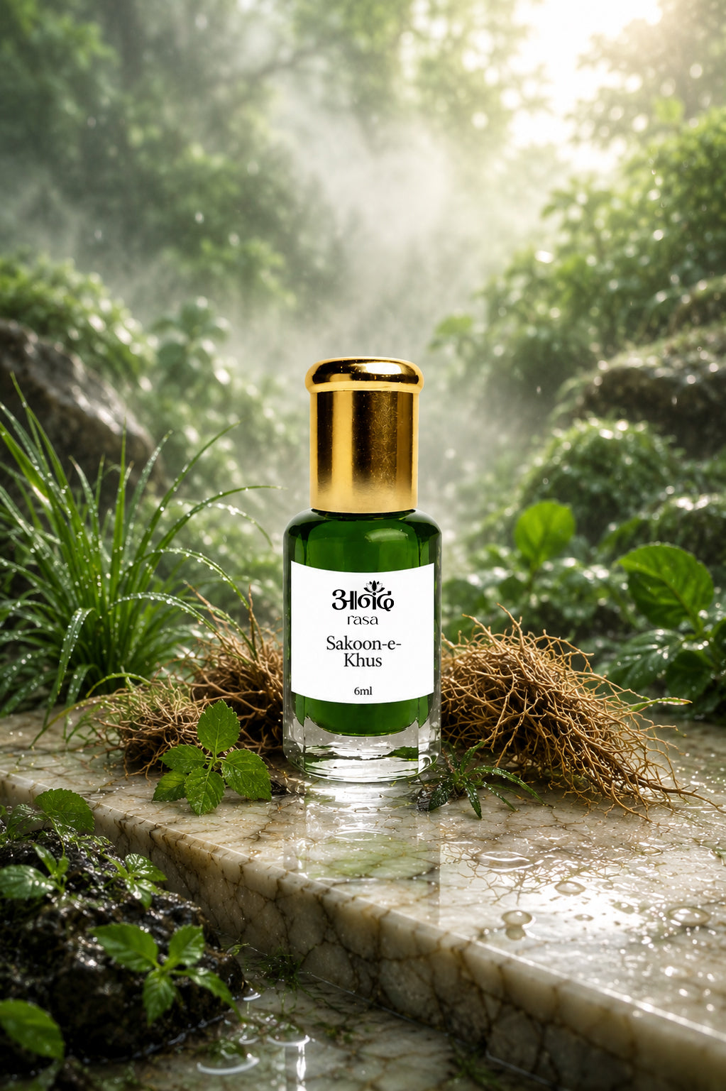 Sakoon-e-Khus — alternate view, handcrafted luxury Indian perfume oil | Anand Rasa