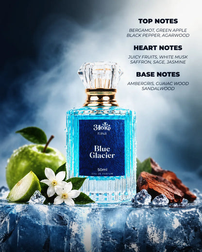 Blue Glacier Perfume | Fresh Aquatic Fragrance - handcrafted attar - Anandrasa