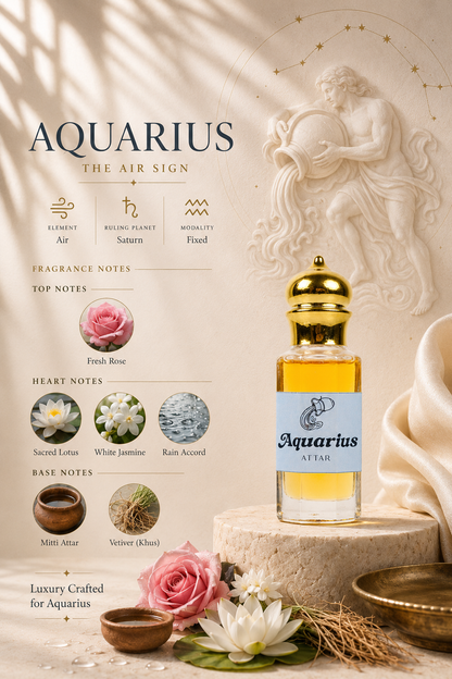 Aquarius Zodiac Attar - handcrafted attar - Anandrasa