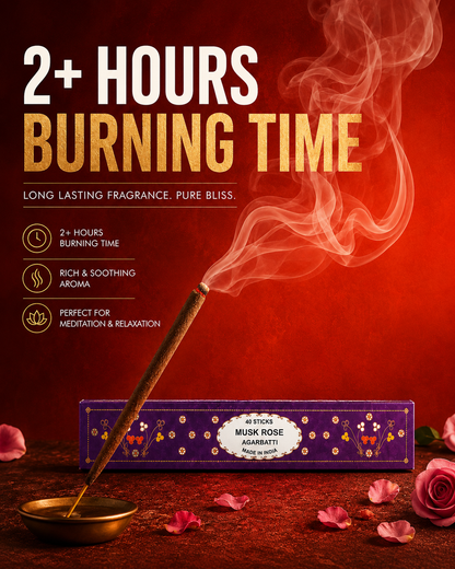 Musk Rose Incense Stick - handcrafted attar - Anandrasa