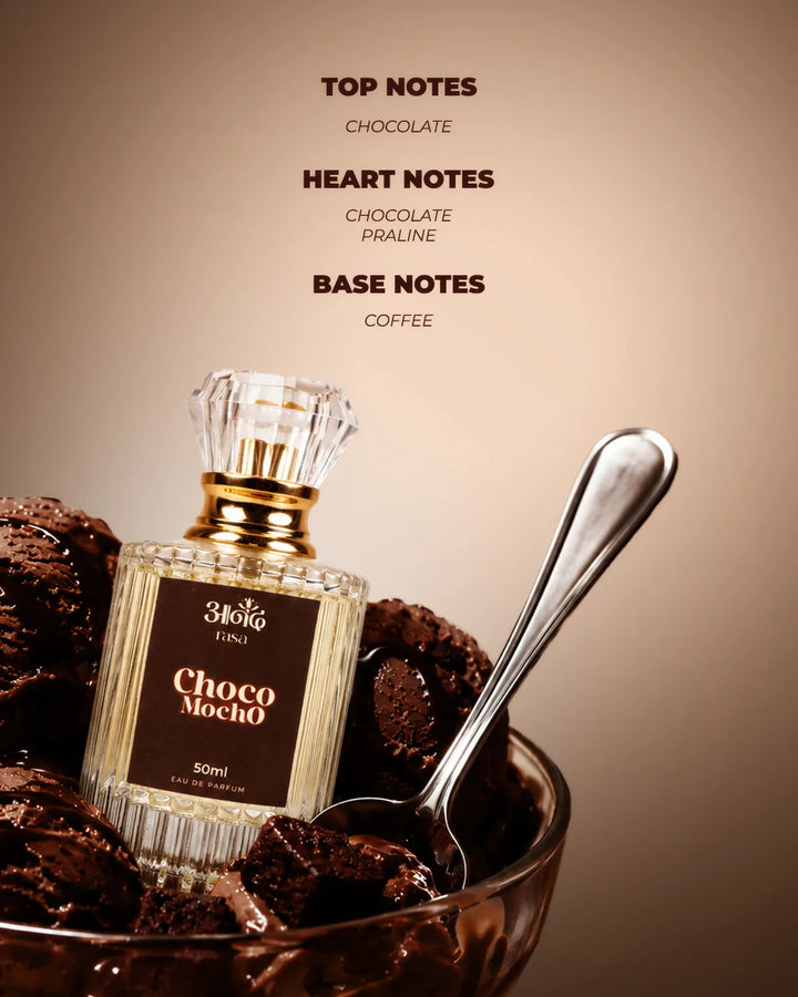 Choco Mocho Perfume | Chocolate & Coffee Fragrance — alternate view, alcohol-free edible dessert perfume oil | Anand Rasa