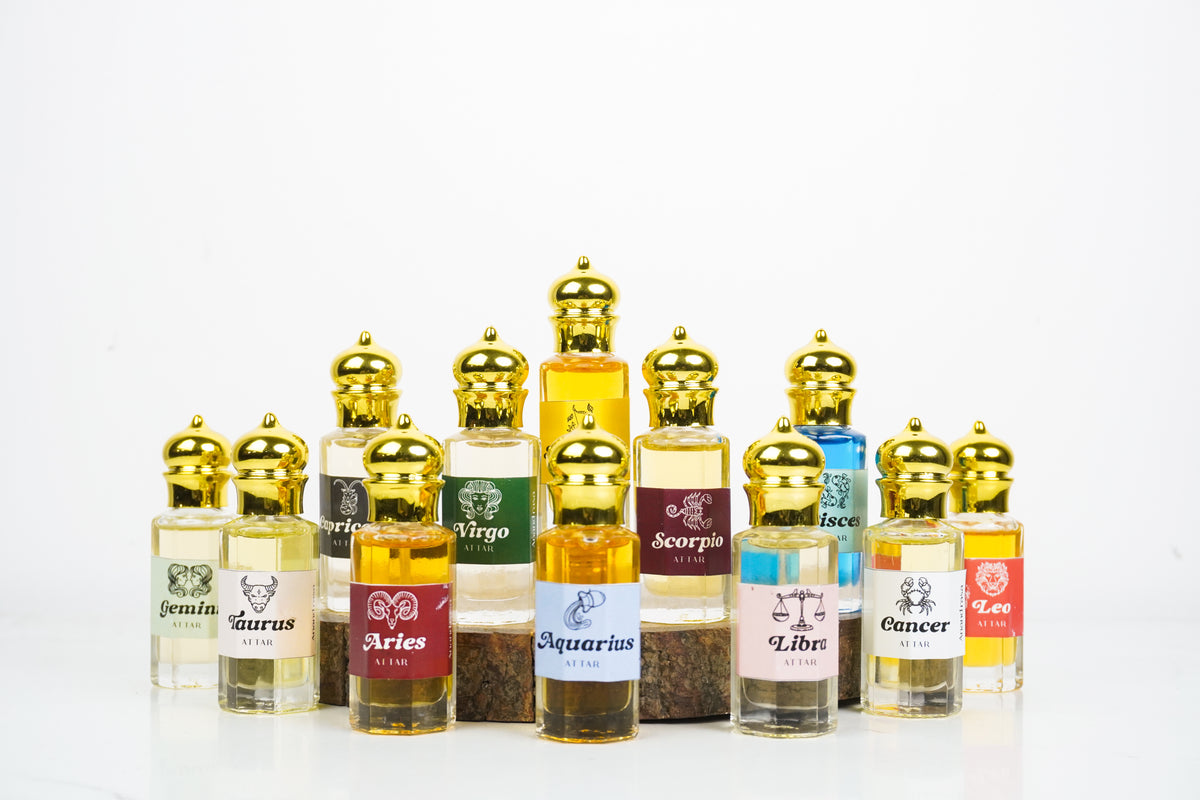 Zodiac Attar Set — alternate view, astrology-aligned zodiac sign fragrance | Anand Rasa
