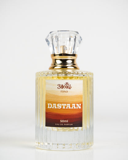 3Mikro Fendi Dasthan 50ml Eau de Toilette perfume bottle with gold cap on white background - handcrafted attar - Anandrasa