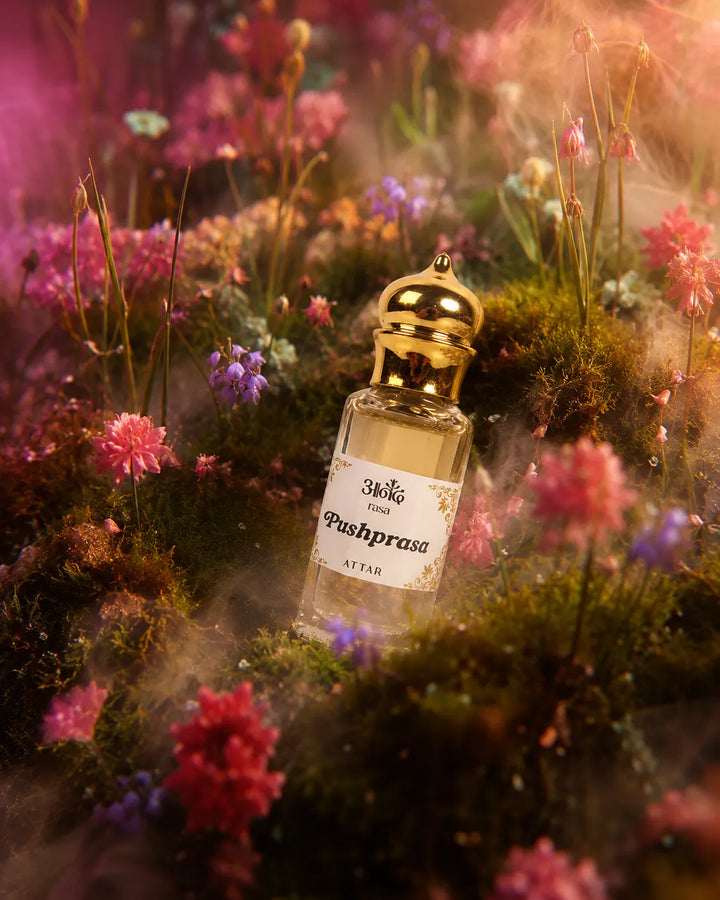 Pushprasa Attar – Premium Floral Fruity Perfume — alternate view, handcrafted luxury Indian perfume oil | Anand Rasa