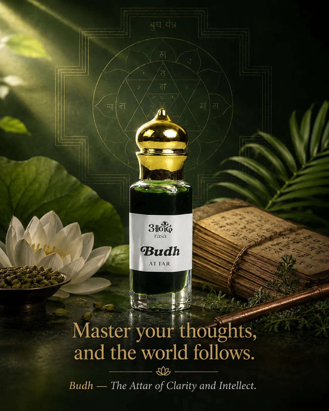 Budh Attar - Mercury Attar — alternate view, Navagraha planetary energy perfume oil | Anand Rasa