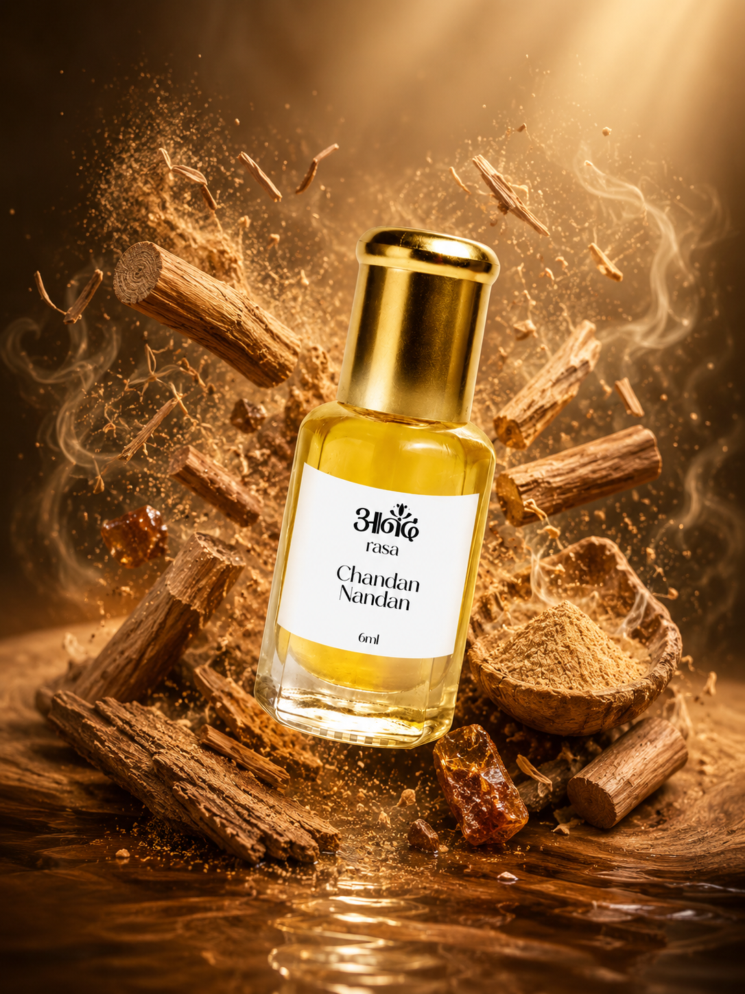 Chandan Nandan — alternate view, handcrafted luxury Indian perfume oil | Anand Rasa