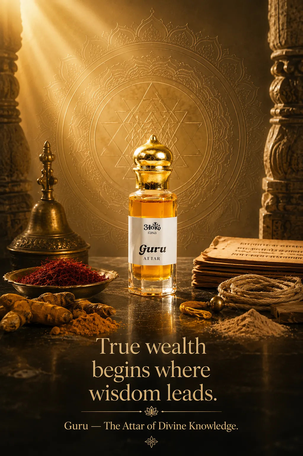 Guru Attar – Jupiter Attar — alternate view, Navagraha planetary energy perfume oil | Anand Rasa