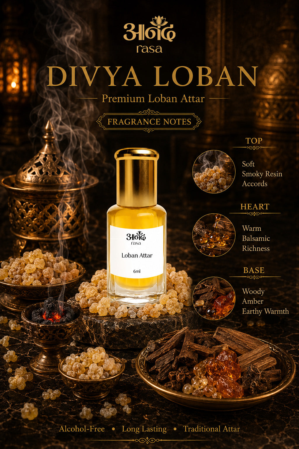 Divya Loban — alternate view, handcrafted luxury Indian perfume oil | Anand Rasa