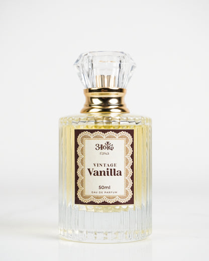 Snake Toy Vintage Vanilla 50ml Eau de Parfum bottle with gold collar and clear faceted cap - handcrafted attar - Anandrasa